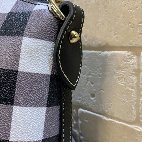Dooney & Bourke Black & White Check Darcy Satchel NWT - Picture 5 of 11